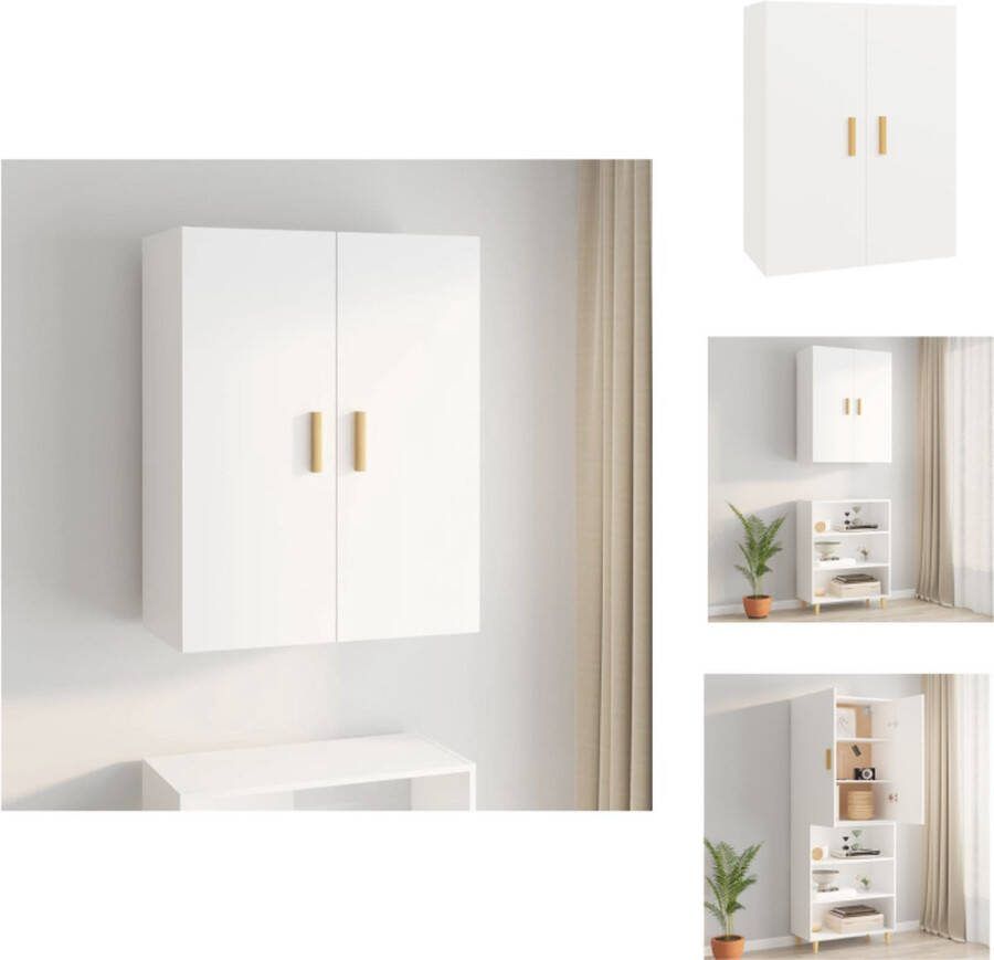 VidaXL Klassieke hangkast Opbergkast 69.5 x 34 x 90 cm (B x D x H) Wit Keukenkast