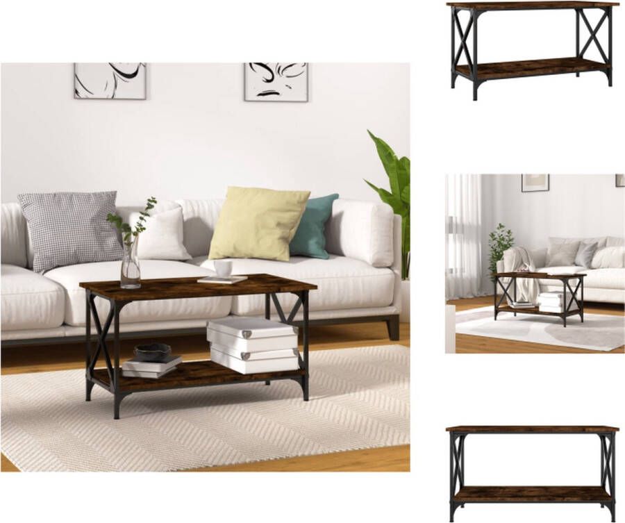 VidaXL Klassieke Salontafel Bijzettafel 80 x 45 x 45 cm Gerookt Eiken Tafel