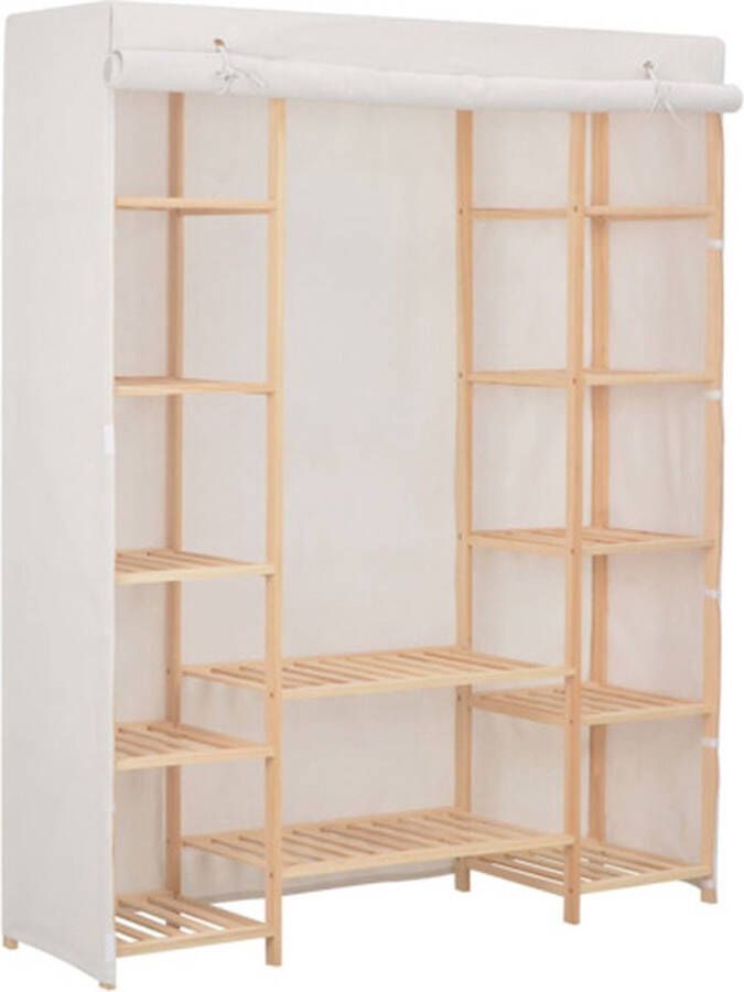 VidaXL -Kledingkast-135x40x170-cm-stof-wit