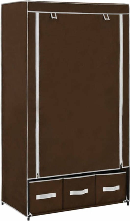 VidaXL -Kledingkast-87x49x159-cm-stof-bruin