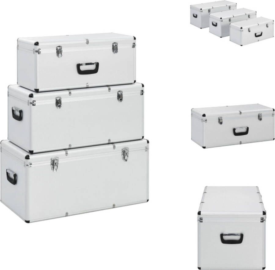 VidaXL Kofferset Hout ABS en Aluminium 76 x 40 x 36 cm Afsluitbaar Gereedschapskoffer