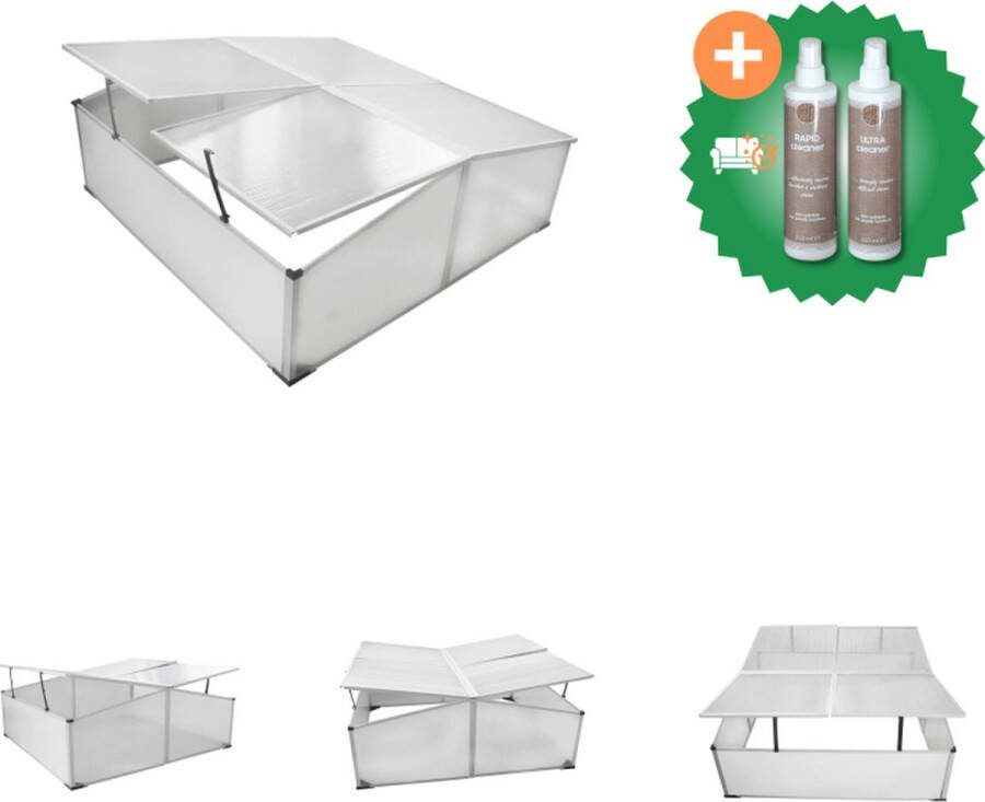 VidaXL Koude bak met 4 deksels 108x110x41 cm Kas Inclusief Onderhoudsset