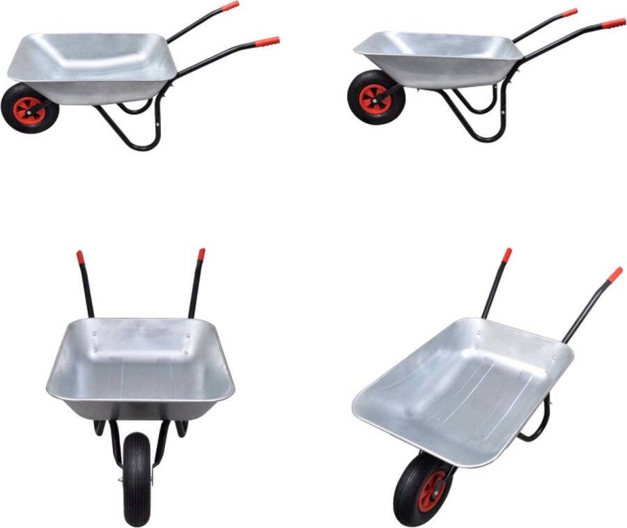 VidaXL Kruiwagen 80 liter enkel wiel Kruiwagen Kruiwagens Krui Wagen Krui Wagens