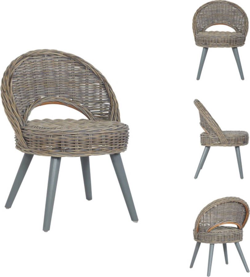 VidaXL Kubu Rattan Fauteuil Grijs 60 x 60 x 79 cm (B x D x H) Comfortabel en Duurzaam Fauteuil