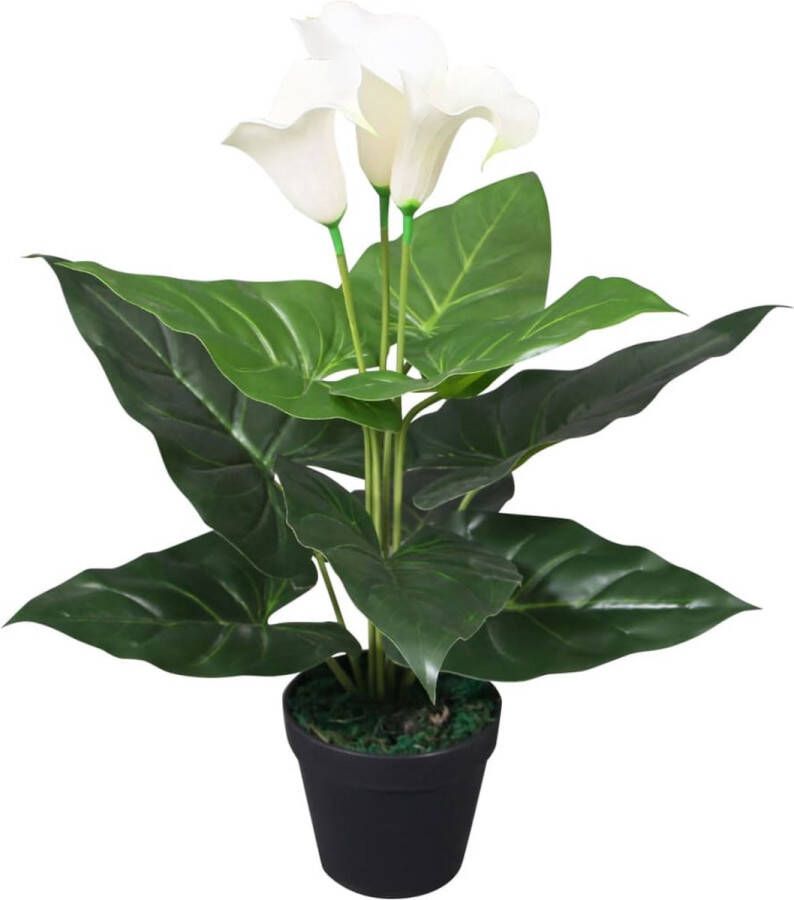 VidaXL -Kunst-calla-lelie-plant-met-pot-45-cm-wit