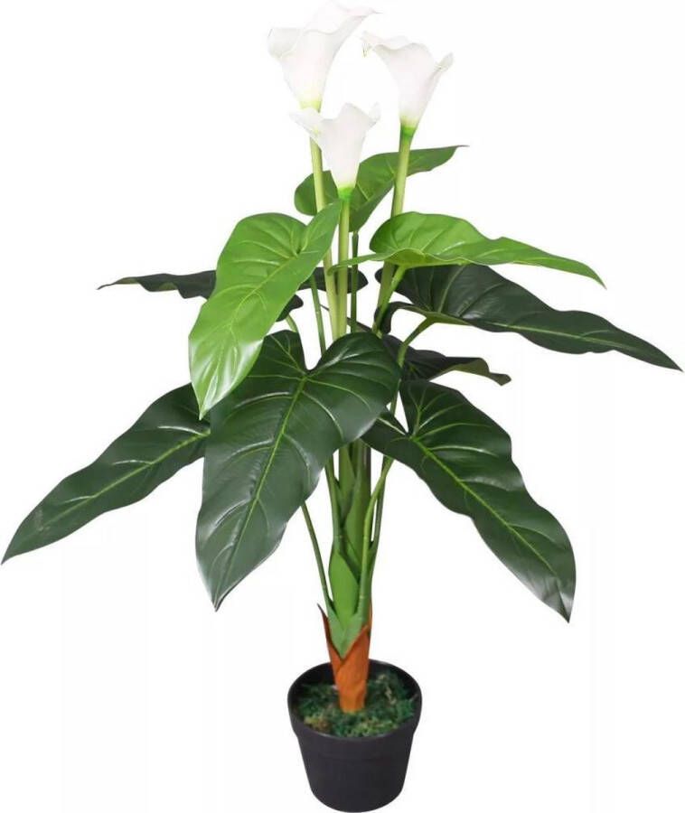 VidaXL -Kunst-calla-lelie-plant-met-pot-85-cm-wit