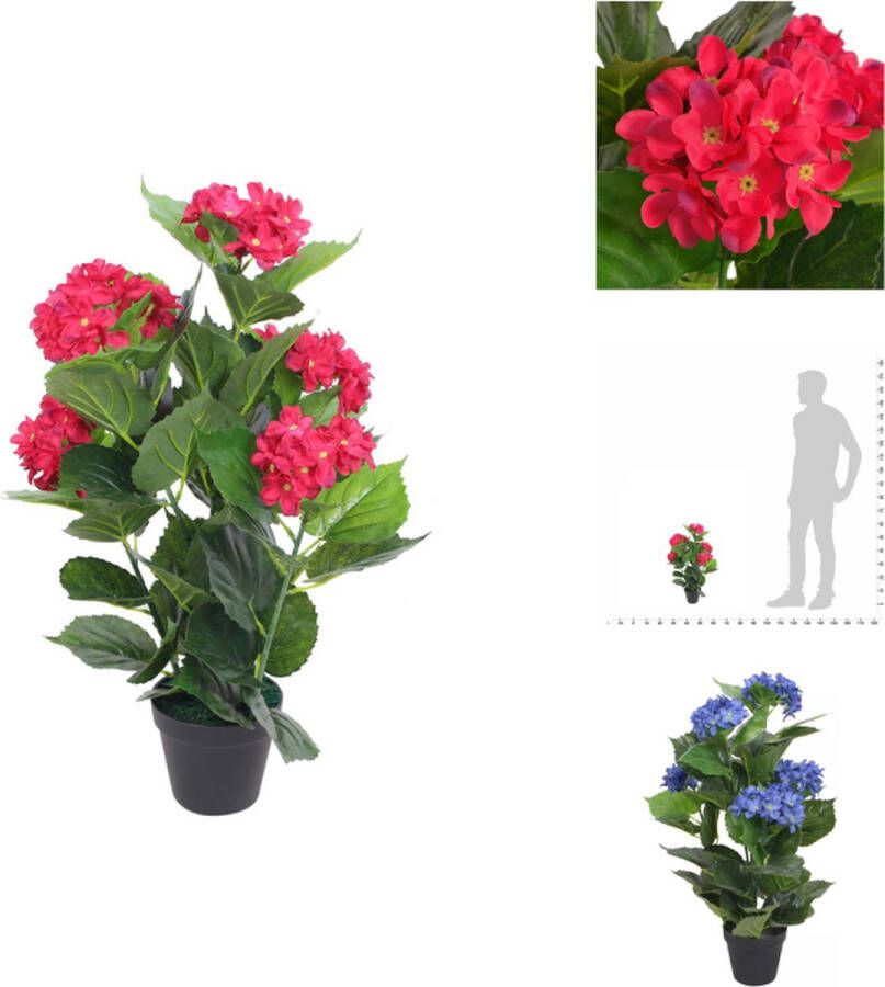VidaXL Kunst Hortensia Plant 60 cm Hoogte Realistisch en Duurzaam Kunstplant