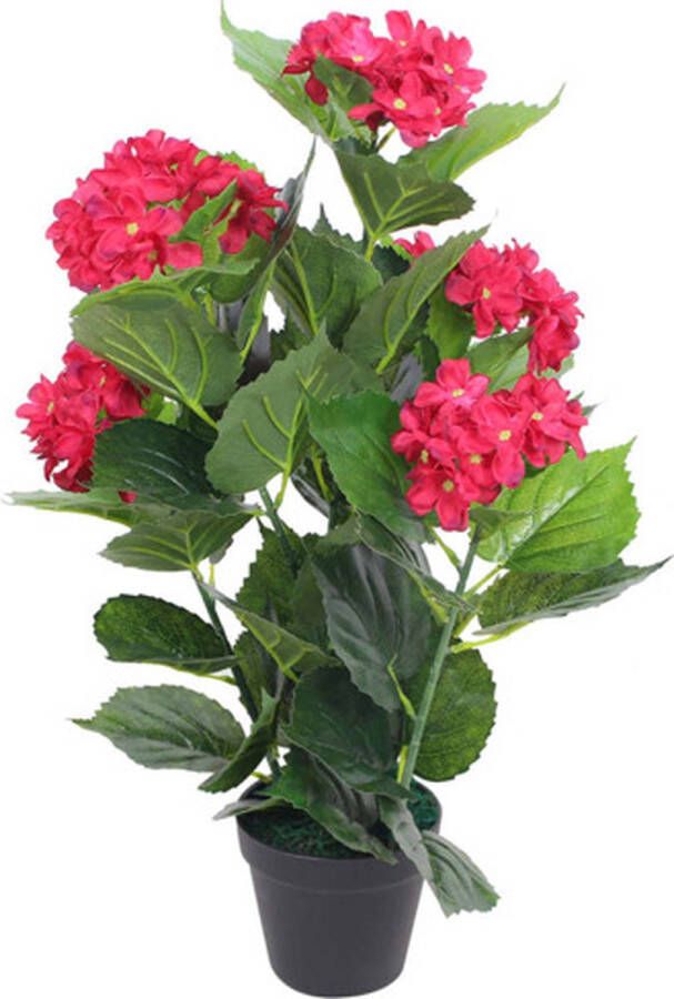 VidaXL -Kunst-hortensia-plant-met-pot-60-cm-rood