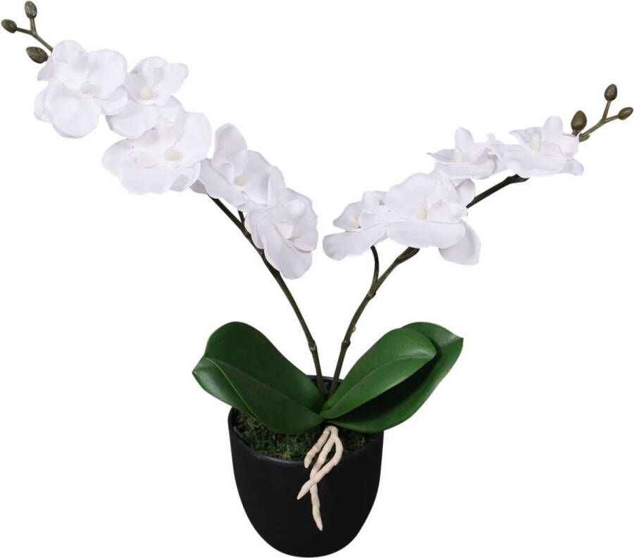 VidaXL Kunst orchidee plant met pot 30 cm rood