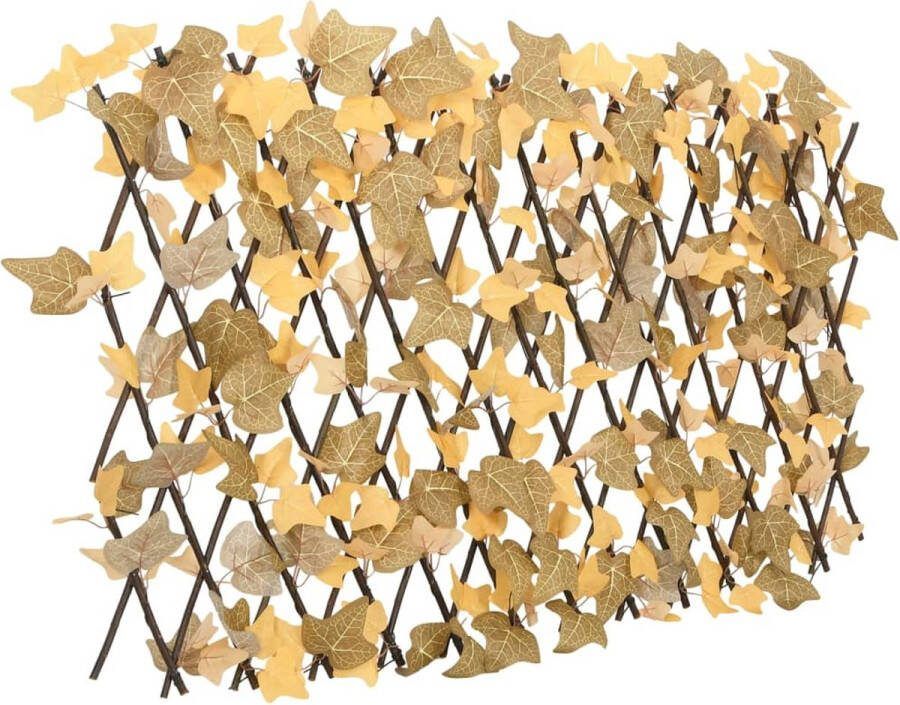 VidaXL Kunstplant esdoornblad op latwerk uittrekbaar 180x60 cm oranje