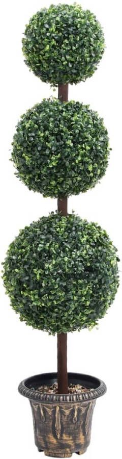 VidaXL Kunstplant met pot buxus bolvorming 118 cm groen