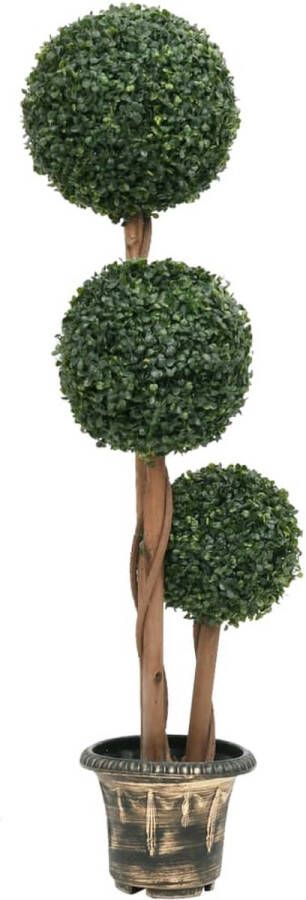 VidaXL Kunstplant met pot buxus bolvorming 119 cm groen