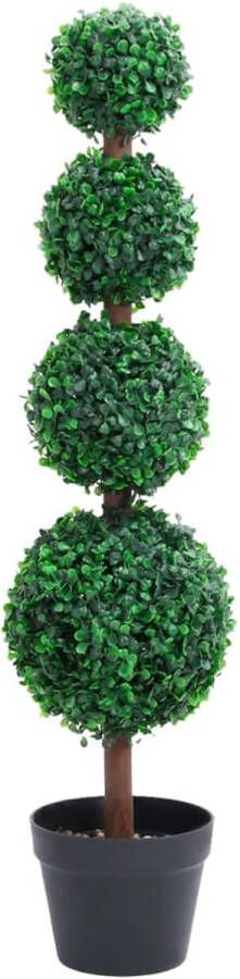 VidaXL Kunstplant met pot buxus bolvorming 90 cm groen