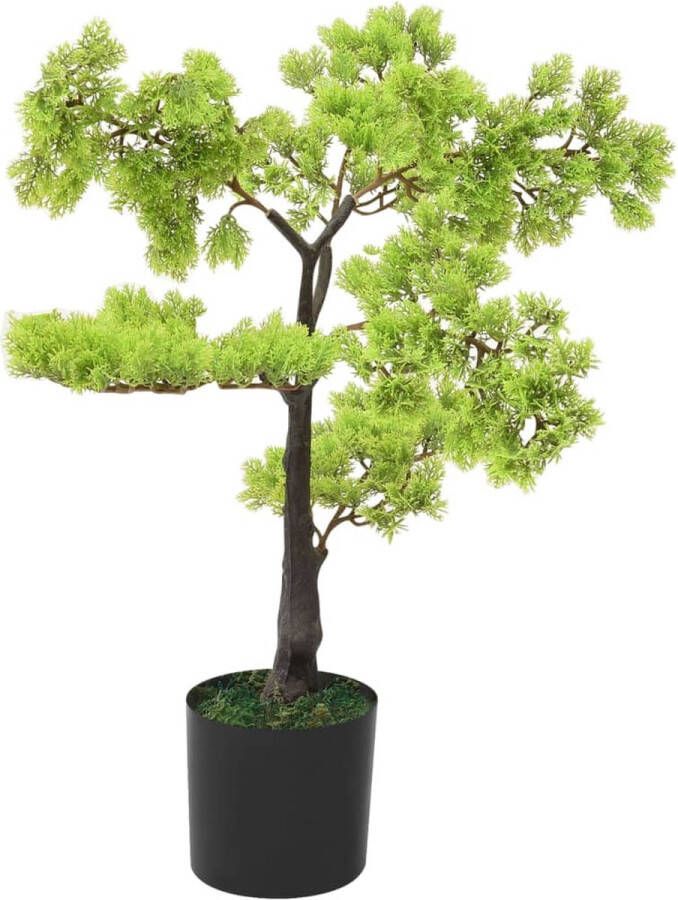 VidaXL -Kunstplant-met-pot-cipres-bonsai-60-cm-groen