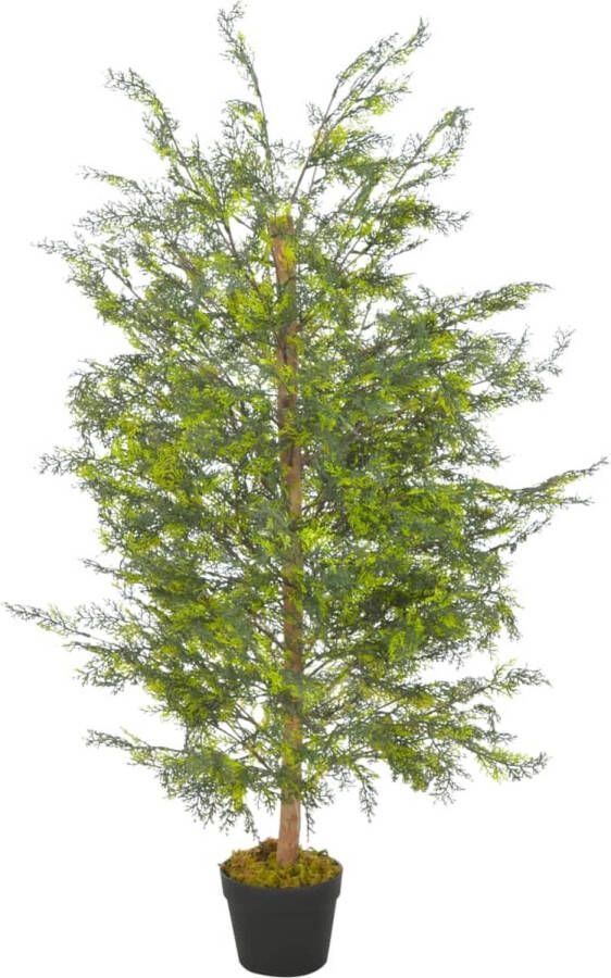 VidaXL -Kunstplant-met-pot-cipresboom-120-cm-groen