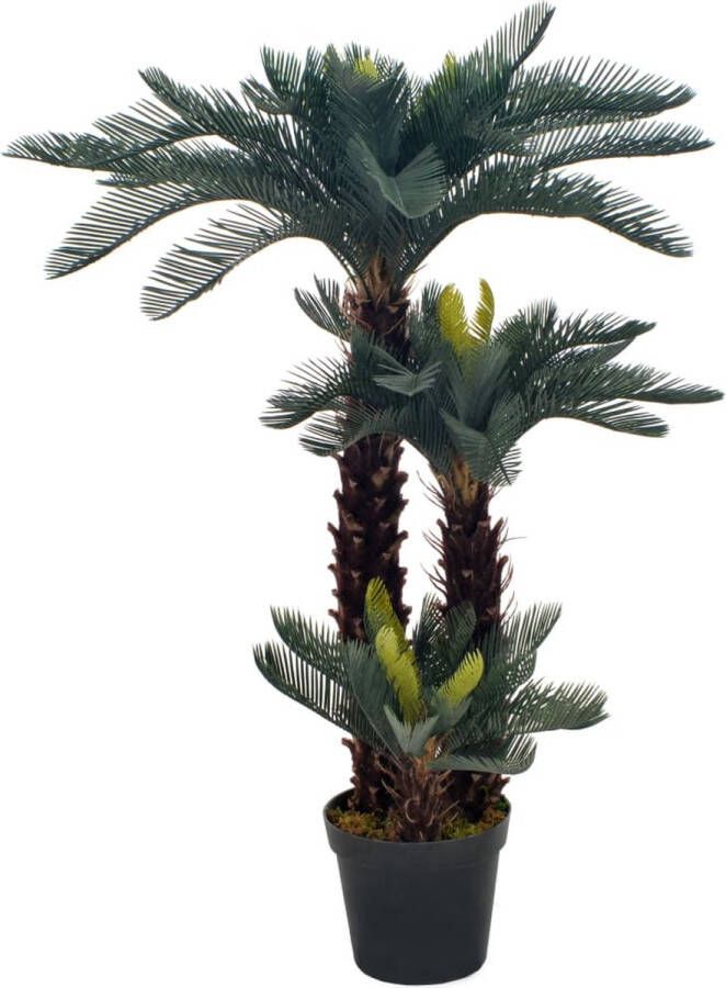 VidaXL -Kunstplant-met-pot-cycaspalm-125-cm-groen