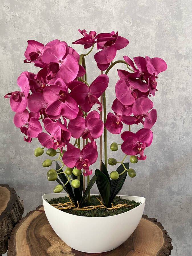 VidaXL Kunstplant met pot orchidee 60 cm paars DECOHOME