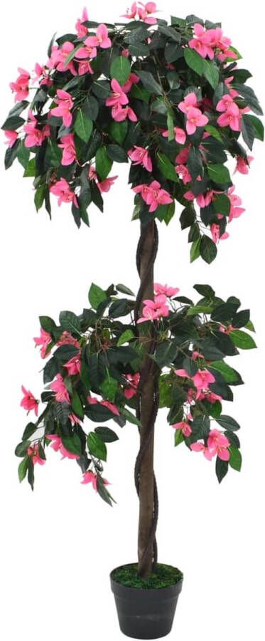VidaXL -Kunstplant-met-pot-rododendron-155-cm-groen-en-roze