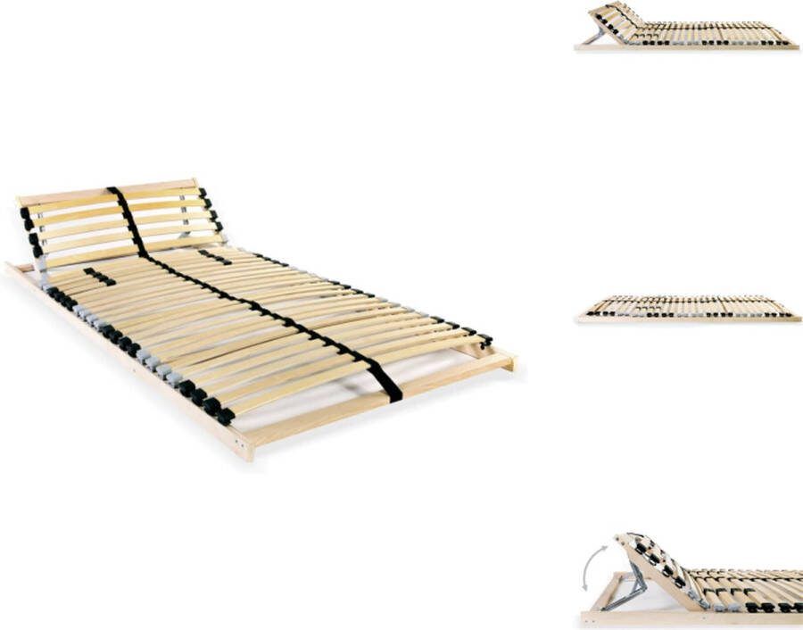 VidaXL Lattenbodem Comfort 195x90x9 cm Massief beukenhouten frame 28 latten Verstelbaar Met SBS rubberen doppen Eenvoudig te monteren Bed