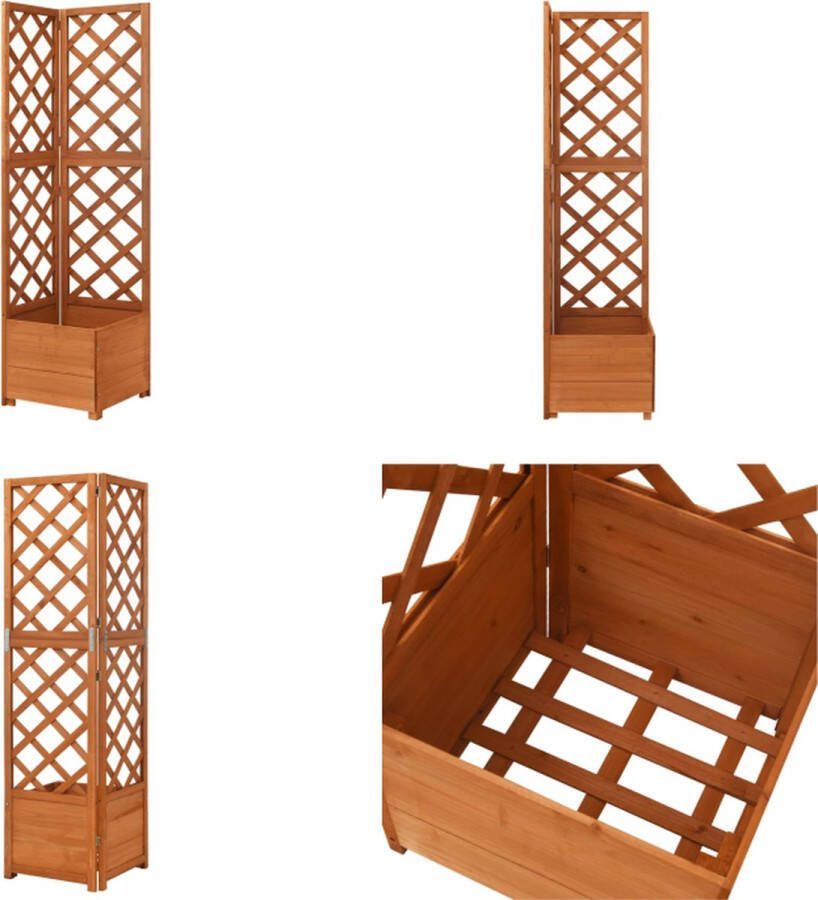 VidaXL Latwerkplantenbak hoekmodel 40x40x150 cm massief vurenhout Plantenbak Plantenbakken Houten Plantenbak Houten Plantenbakken