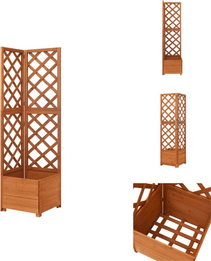 VidaXL Latwerkplantenbak Vurenhout Hoek 40x40x150 cm 37x37x25 cm Montage vereist Bloempot