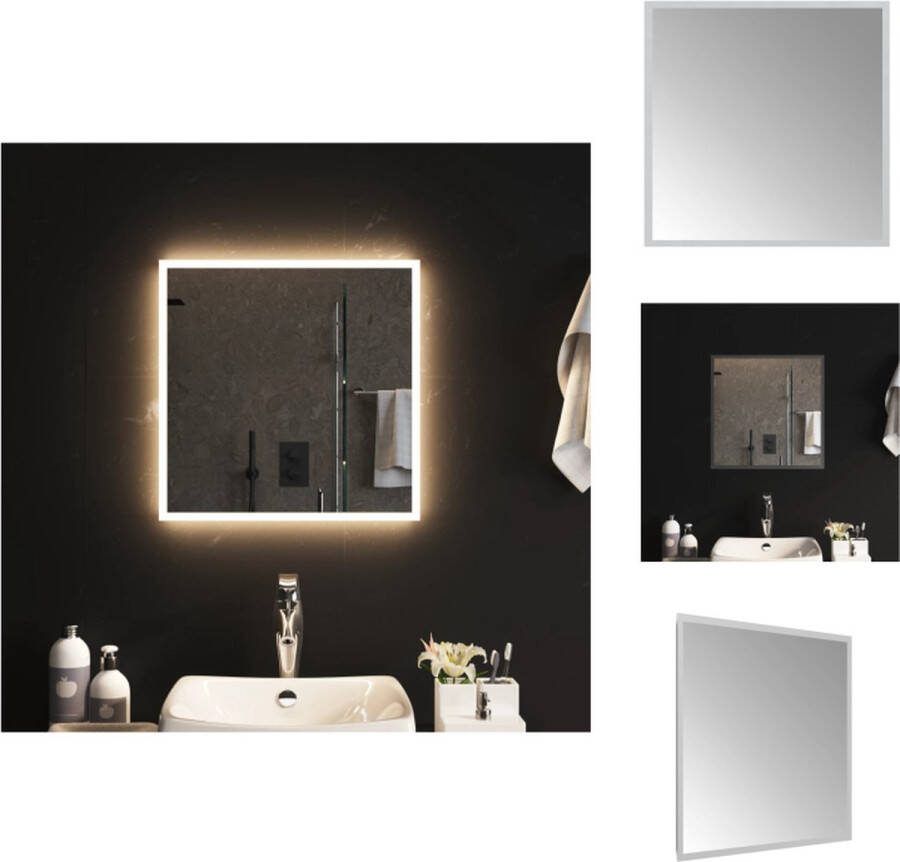 VidaXL LED-badkamerspiegel 50 x 50 cm IP65 USB-interface eenvoudige installatie Spiegel