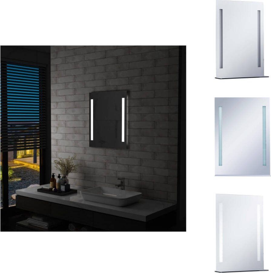 VidaXL LED-badkamerspiegel 50 x 70 cm IP44 Zilver Glas en aluminium frame Spiegel