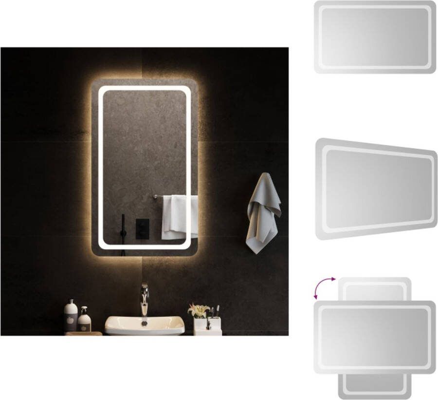 VidaXL LED Badkamerspiegel 60 x 100 cm IP65 USB Interface Spiegel