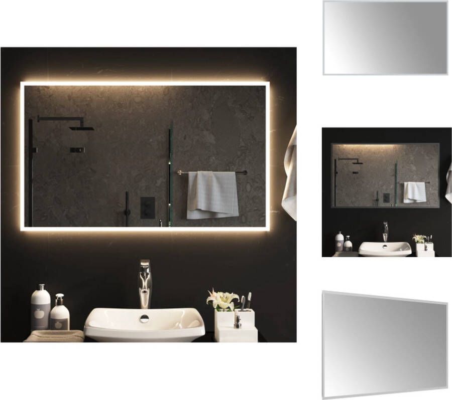 VidaXL LED-badkamerspiegel IP65 waterdicht USB-interface Eenvoudige installatie 100 x 60 cm Spiegel