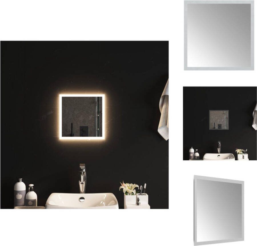 VidaXL LED Badkamerspiegel IP65 Waterdicht USB-interface Eenvoudige installatie 30x30cm 4mm dik 5V Spiegel