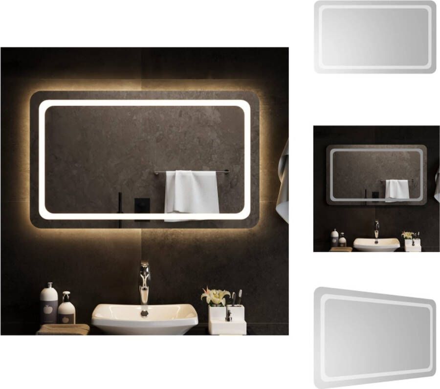 VidaXL LED-badkamerspiegel Trendy Make-up spiegel 100x60 cm Waterdicht USB-interface Spiegel