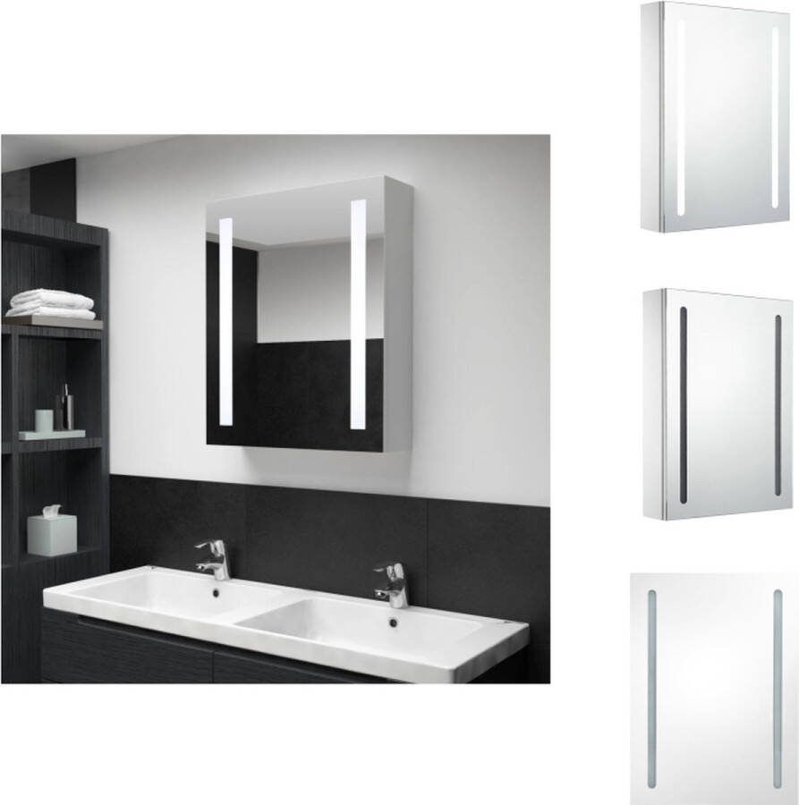 VidaXL LED-wandspiegelkast 50x13x70cm MDF met melamine-afwerking Badkamerkast