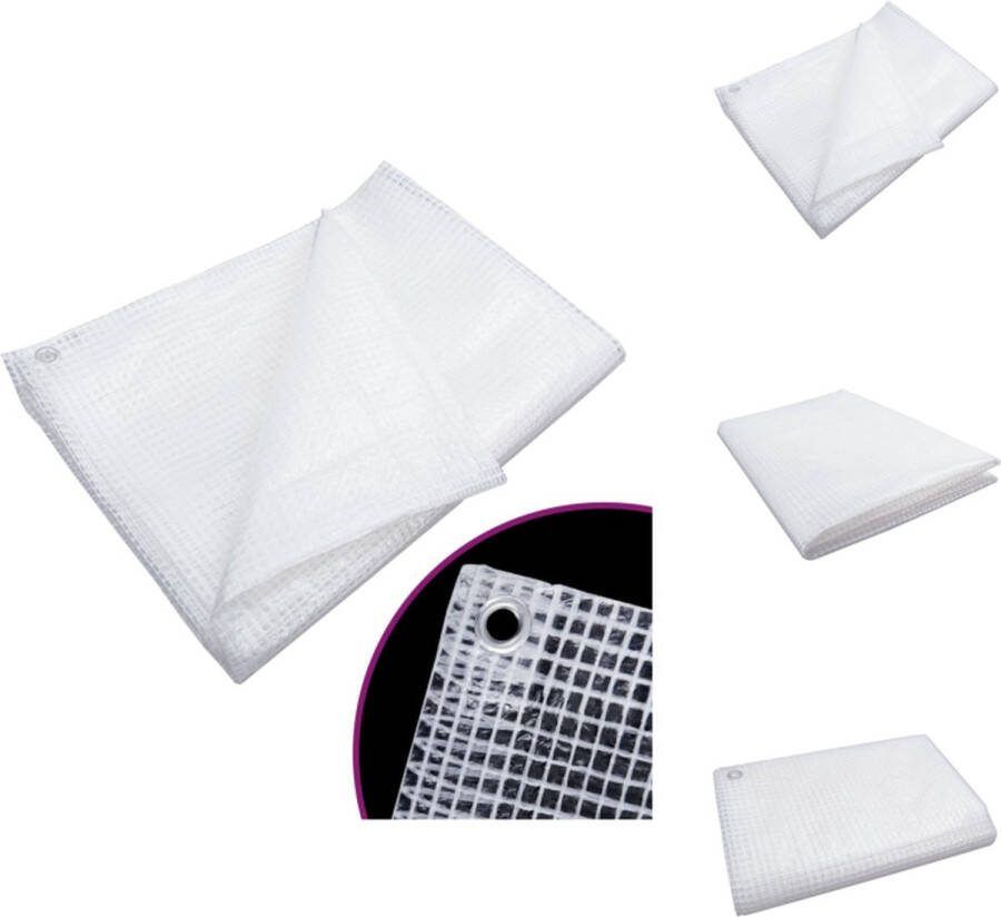 VidaXL Leno-zeil Bouwfolie 6x10m Whit LDPE HDPE Mesh 140g m² Afdekzeil