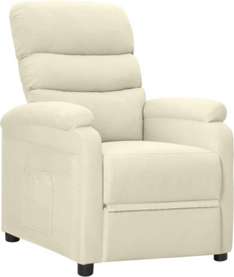 VidaXL Fauteuil verstelbaar stof crèmekleurig