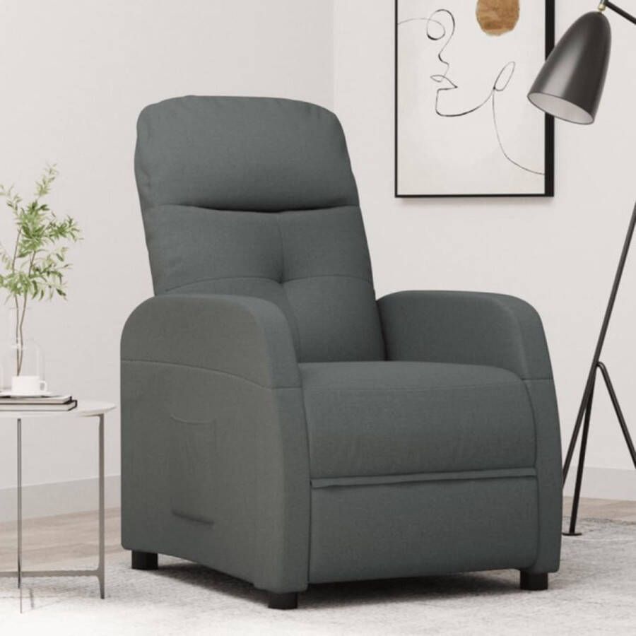 VidaXL Fauteuil verstelbaar stof donkergrijs