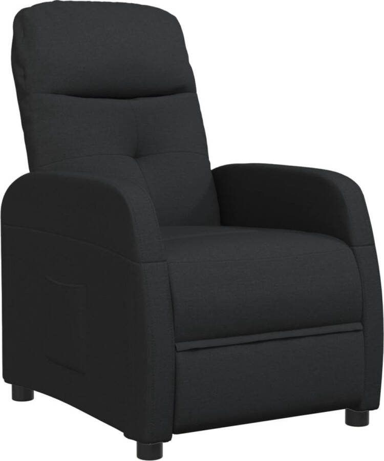 VidaXL Fauteuil verstelbaar stof zwart