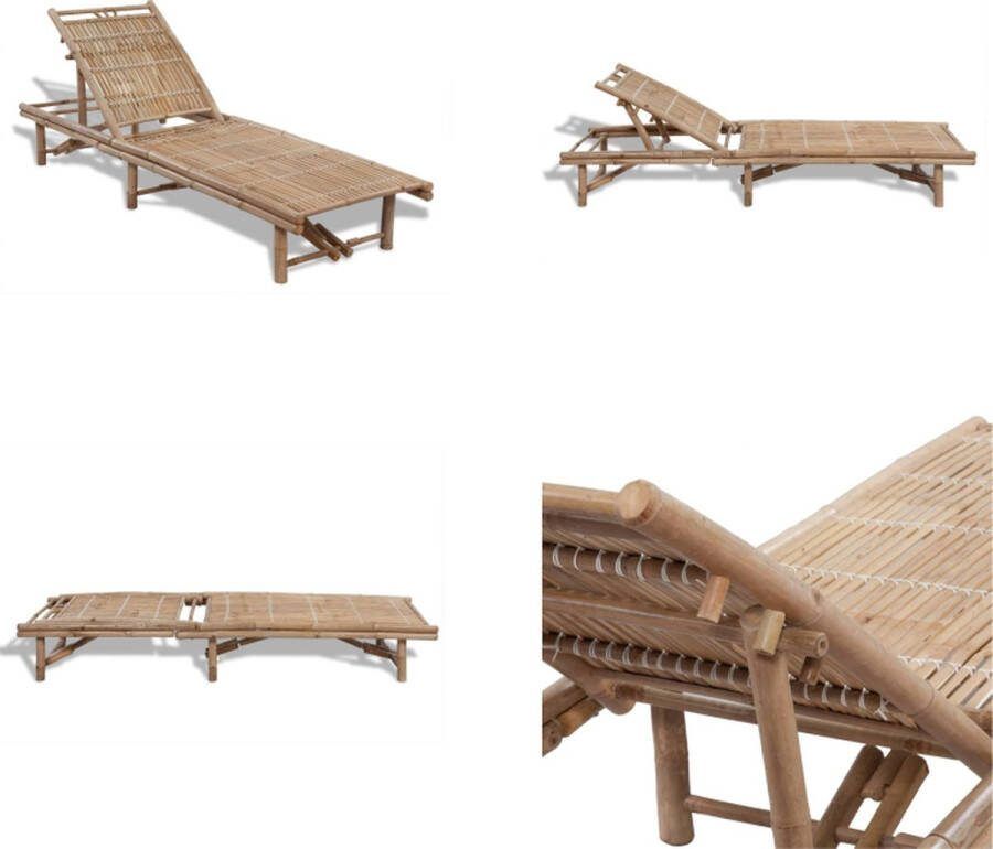 VidaXL Ligbed bamboe Ligstoel Ligstoelen Lig Stoel Lig Stoelen