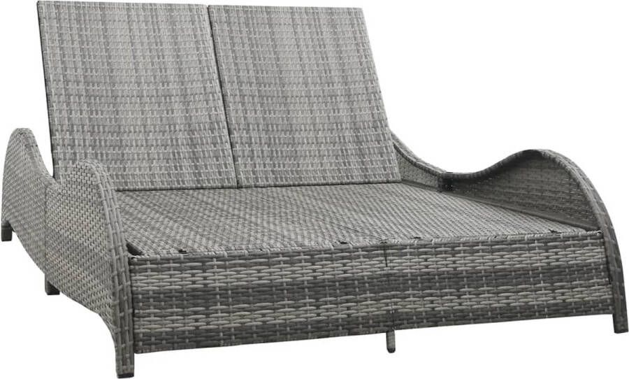 VidaXL -Ligbed-tweepersoons-met-kussen-poly-rattan-antraciet