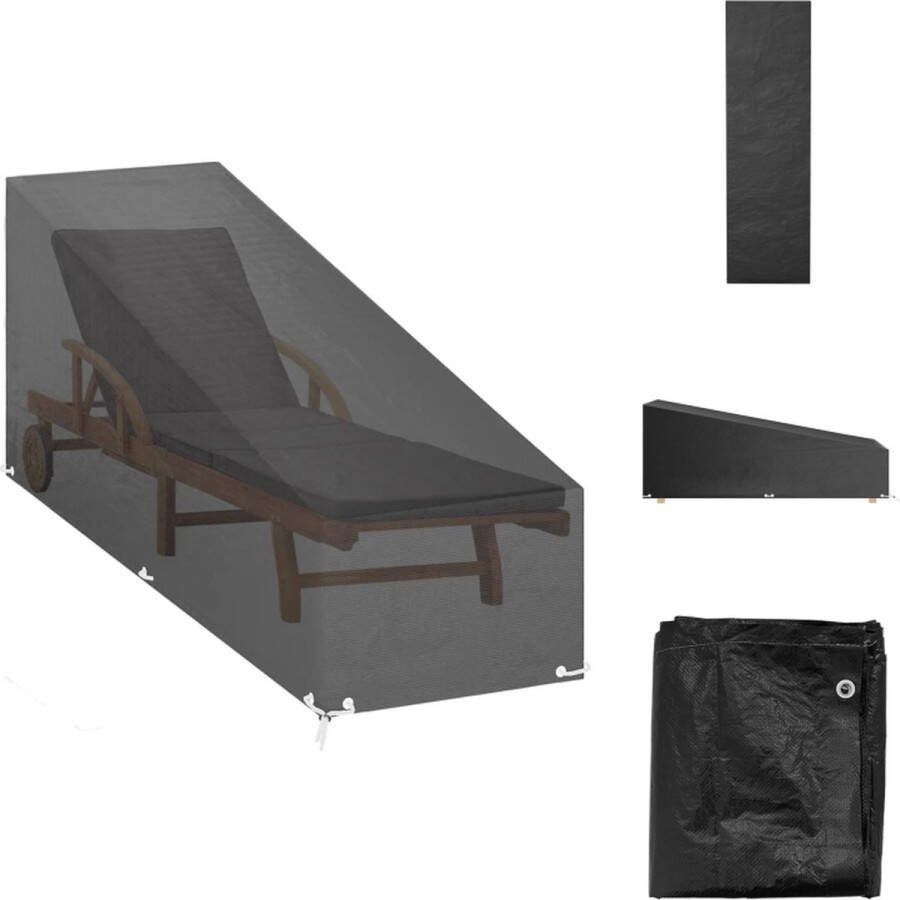 VidaXL Ligbedhoes water- en uv-bestendig 200 x 65 x 35 60 cm zwart Tuinmeubelhoes