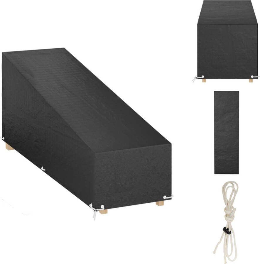 VidaXL Ligbedhoes Waterbestendig 205 x 75 x 40 70 cm Materiaal- PE Kleur- Zwart Tuinmeubelhoes
