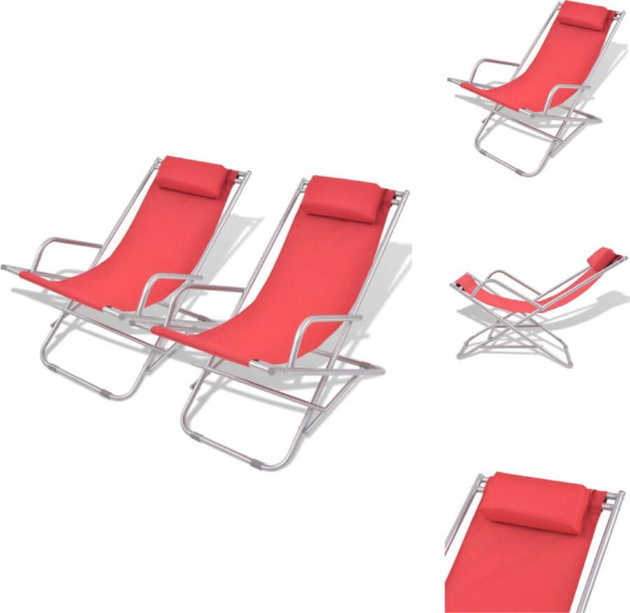 VidaXL Ligstoelen Verstelbaar Rood 69 x 61 x 94 cm PVC zitting Ligbed
