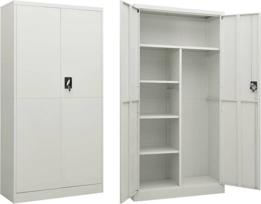 VidaXL Lockerkast 90x40x180 cm staal lichtgrijs