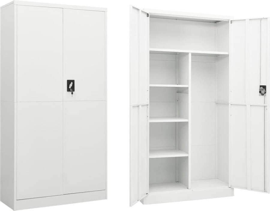 VidaXL Lockerkast 90x40x180 cm staal wit