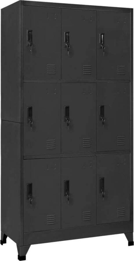 Vida XL Lockerkast 90x45x180 cm staal antracietkleurig SKU: V339807