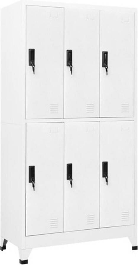 Vida XL vidaXL Lockerkast 90x45x180 cm staal wit-VXL-339796