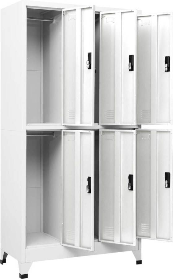 vidaXL Lockerkast 90x45x180 cm staal wit