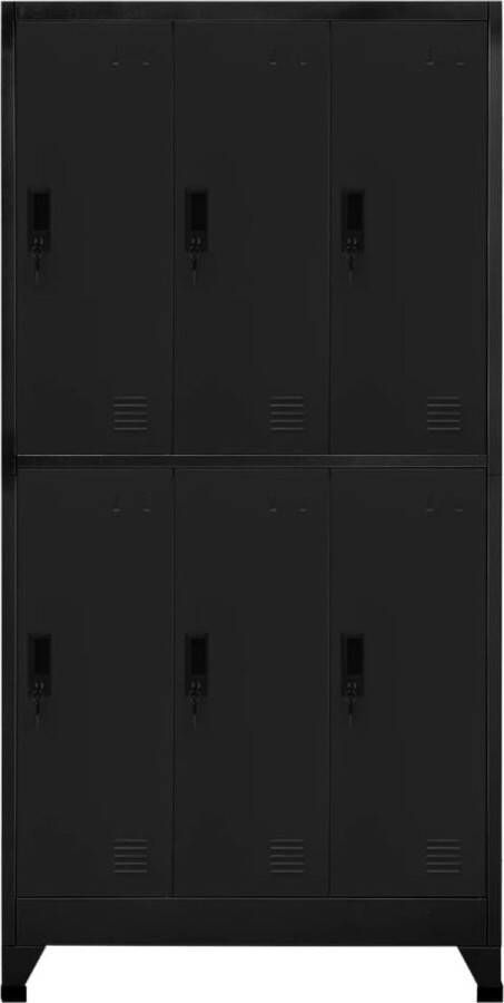 vidaXL Lockerkast 90x45x180 cm staal zwart