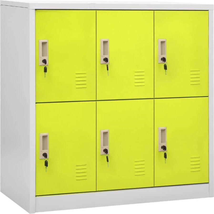 VidaXL -Lockerkast-90x45x92 5-cm-staal-lichtgrijs-en-groen