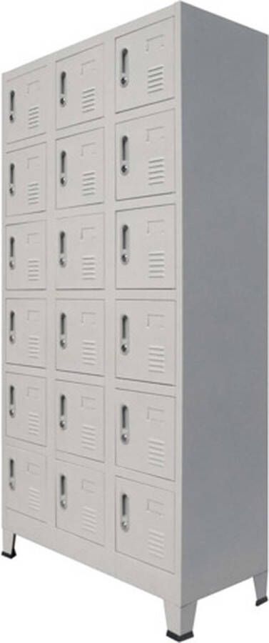 VidaXL Prolenta Premium Lockerkast met 18 vakken 90x40x180 cm metaal