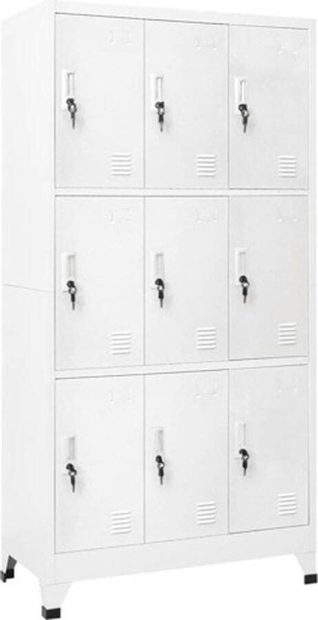 Vida XL vidaXL Lockerkast met 9 vakken 90x45x180 cm staal grijs -VXL-20157